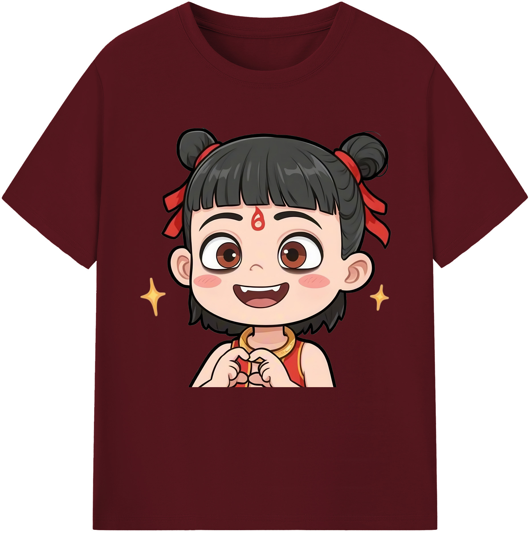 （画像用） Ne Zha 2 ナタ 魔童の大暴れ 綿100％半袖Tシャツ（フロントプリント）